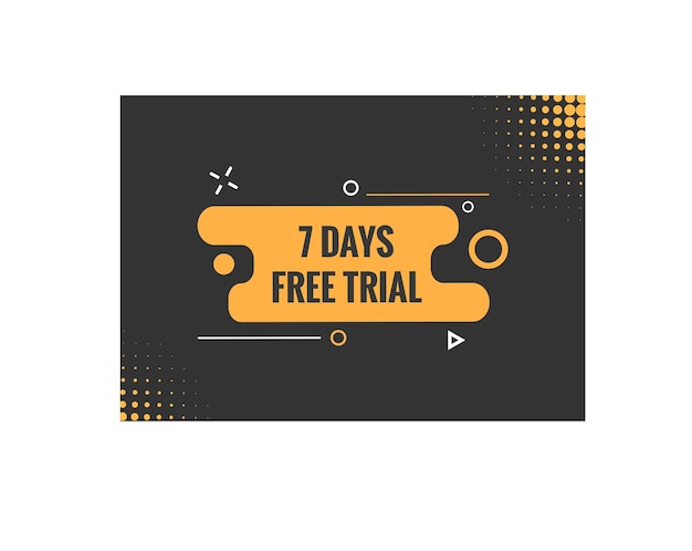 Vector 7 días de prueba gratis diseño de banner fondo de banner gratis de 7 días