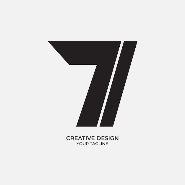 7 Diseño de logotipo único moderno de tipo isométrico plano creativo