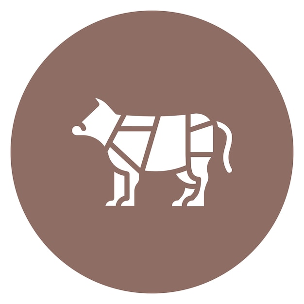7 Imagen vectorial del icono de las partes de la vaca Se puede usar para Eid al Adha
