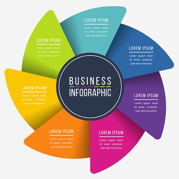 7 pasos información empresarial infográfica 7 pasos objetos elementos u opciones diseño infográfico