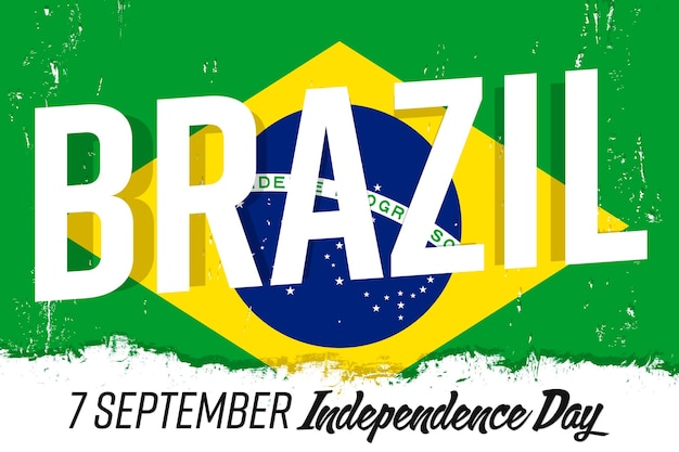 7 de septiembre Día de la Independencia de Brasil bandera con pincel grunge