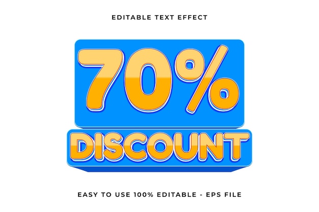 70 descuento Efecto de texto editable 3D Estilo de plantilla de moda Vector vintage