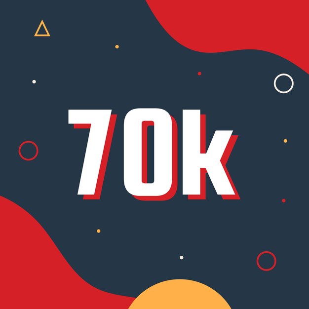 70 mil seguidores fondo abstracto con formas geométricas