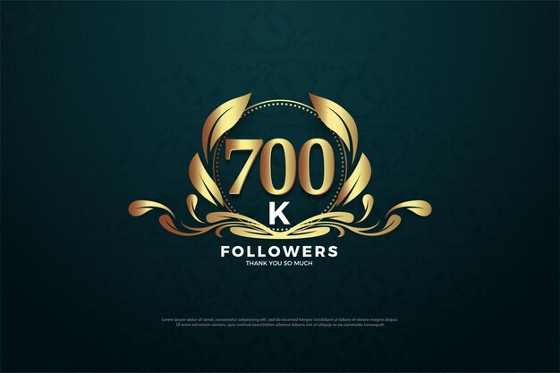 700k seguidores de fondo con números planos únicos