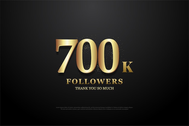 700k seguidores de fondo con números planos únicos