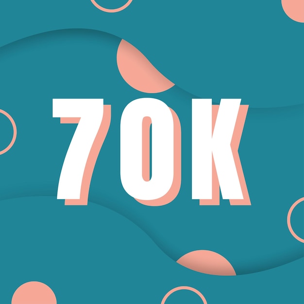 70K seguidores de diseño de fondo de redes sociales