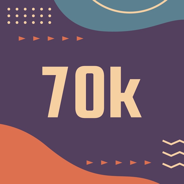 70k seguidores fondo abstracto con forma dinámica