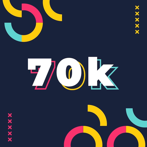 70k seguidores resumen colorido