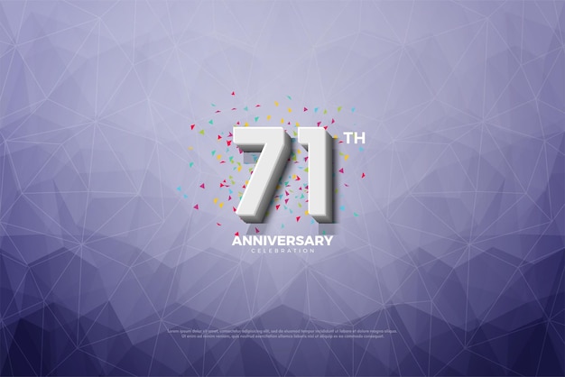 71 aniversario con hermoso fondo de textura