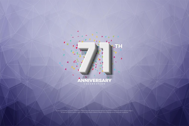 Vector 71 aniversario con hermoso fondo de textura