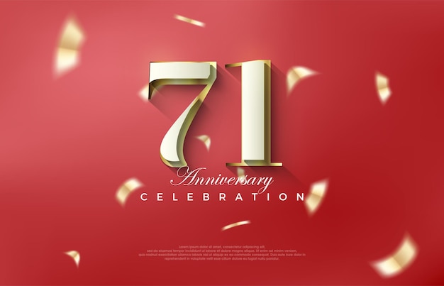71.º aniversario de lujo con números 3d clásicos Fondos vectoriales premium Fondo vectorial premium para saludos y celebraciones