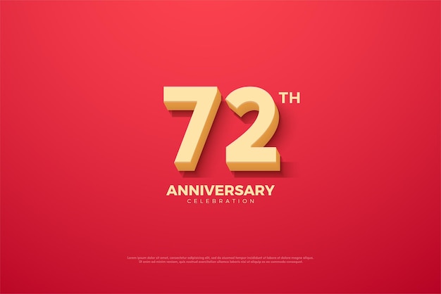 72 aniversario con un concepto de banner de celebración simple y real