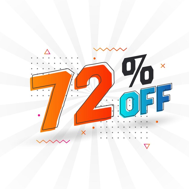 72% de descuento en 3D Diseño especial de la campaña promocional 72 de descuento de 3D Oferta para venta y comercialización