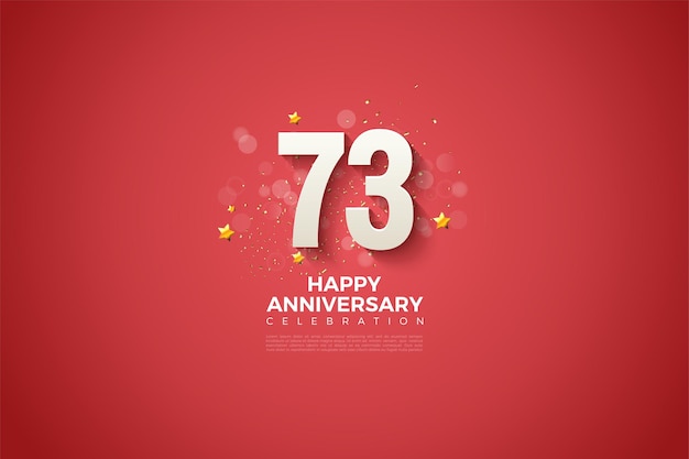 73 Aniversario con un diseño limpio