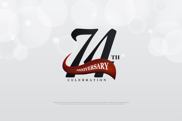 74 aniversario con números clásicos negros