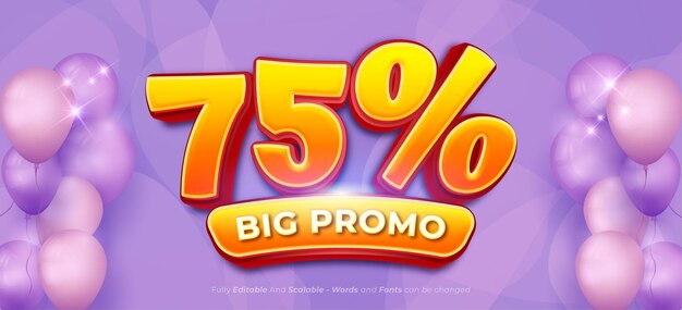 75 gran diseño de venta flash promocional con número editable en fondo degradado