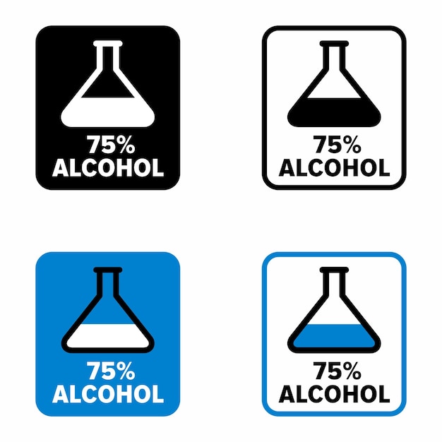 75pr alcohol que contiene señal de información del producto antiséptico y desinfectante