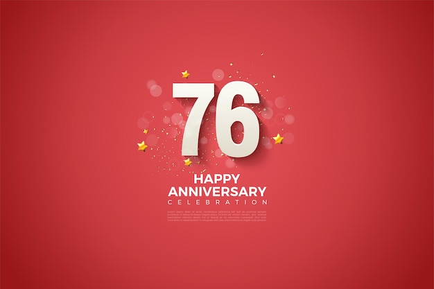 76 aniversario con un diseño limpio