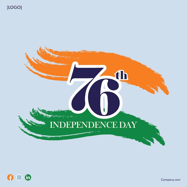 76 años de independencia India Bandera india Diseño de ilustración vectorial