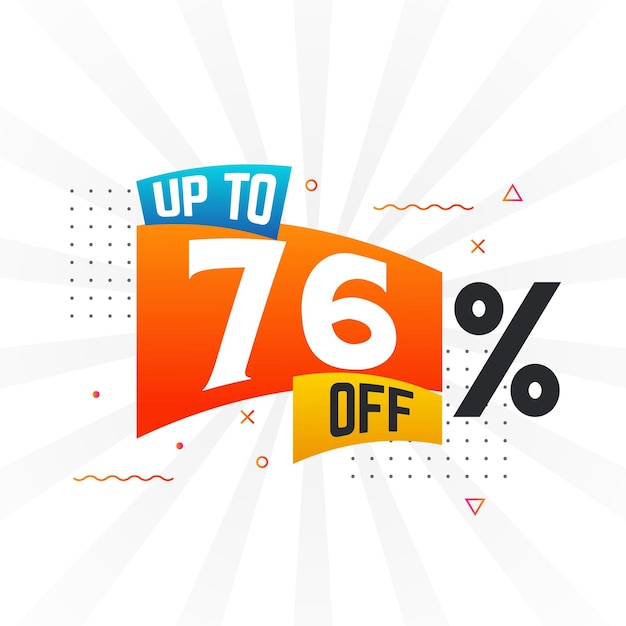 Hasta el 76 por ciento de descuento Especial Oferta de descuento Hasta el 76 de descuento Venta de gráficos vectoriales de campañas publicitarias