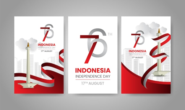 Vector 76 ° día de la independencia de indonesia