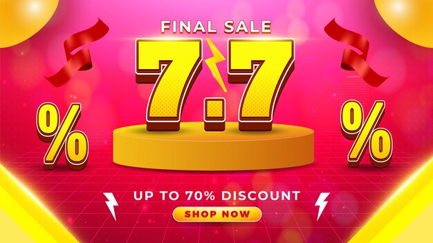 77 Final Sale banner template with colorful background