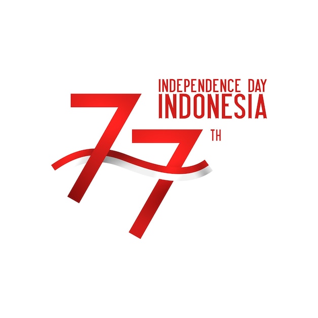 Vector 77.o logotipo del día de la independencia de indonesia