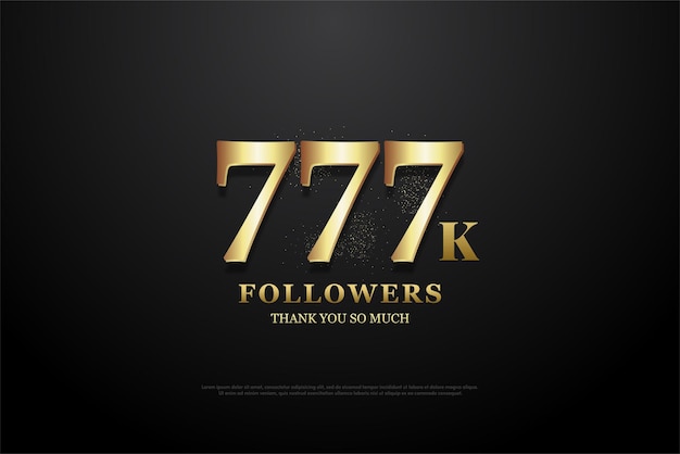 777k seguidores con un diseño de número plano