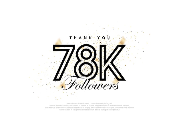78k seguidores negros número de logros vector de celebración