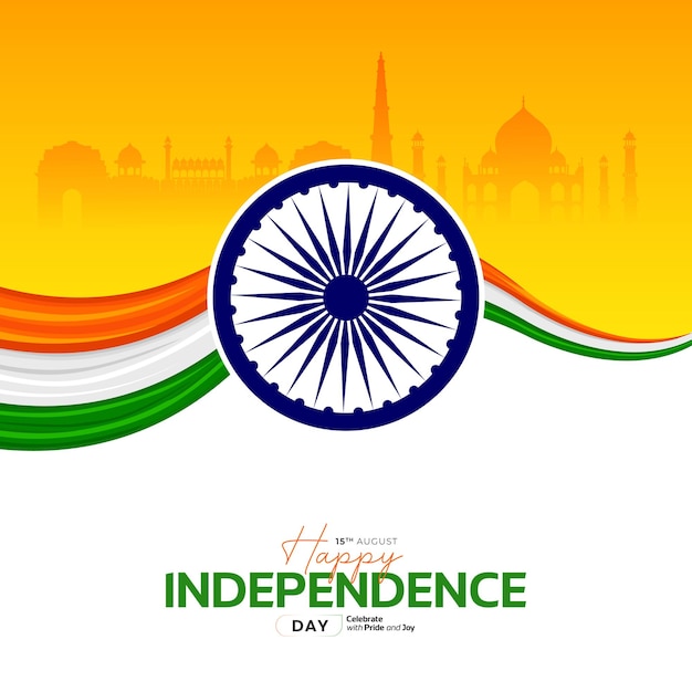 78o Día de la Independencia de la India 15 de agosto Medios sociales Publicaciones de pósteres Banner Web Banner Diseño impreso