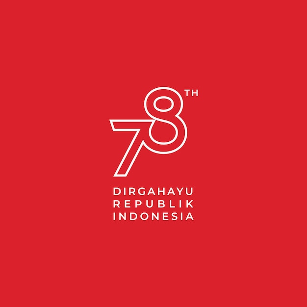 78th Dirgahayu Republik Indonesia concepto de diseño de logotipo mínimo Saludo del día de la independencia de Indonesia