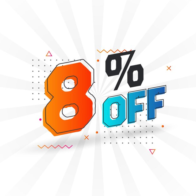 8 por ciento de descuento en 3D Diseño especial de campaña promocional 8 de oferta de descuento 3D para venta y comercialización