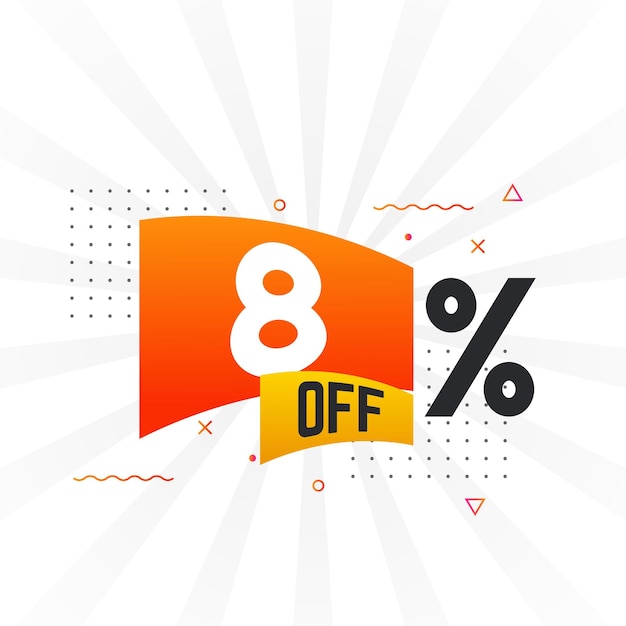 8 por ciento de descuento Especial Oferta de descuento 8 de descuento Venta de gráficos vectoriales de campañas publicitarias