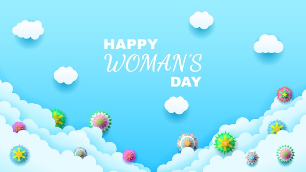 8 de marzo Feliz Día Internacional de la Mujer Fondo de saludo. Fiesta de banner de diseño vectorial