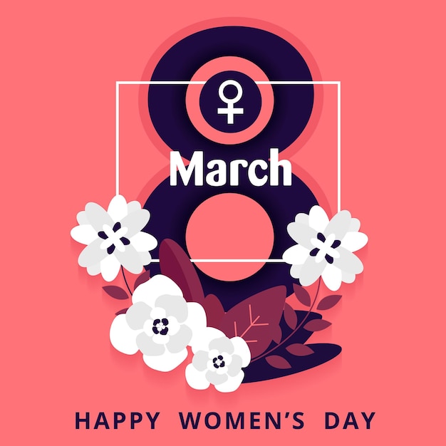 8 de marzo El fondo elegante del día de la mujer cortado en papel