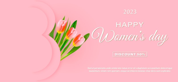 8 de marzo. Tarjeta de felicitación del Día Internacional de la Mujer. Feliz día de la mujer 8 de marzo text.Vector ilustración