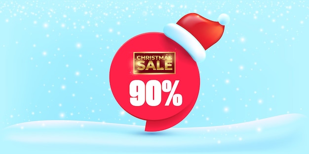 80 por ciento de descuento en la plantilla de diseño de banner de venta de Navidad