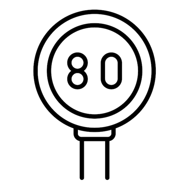 80 Estilo de ilustración del vector del límite de velocidad