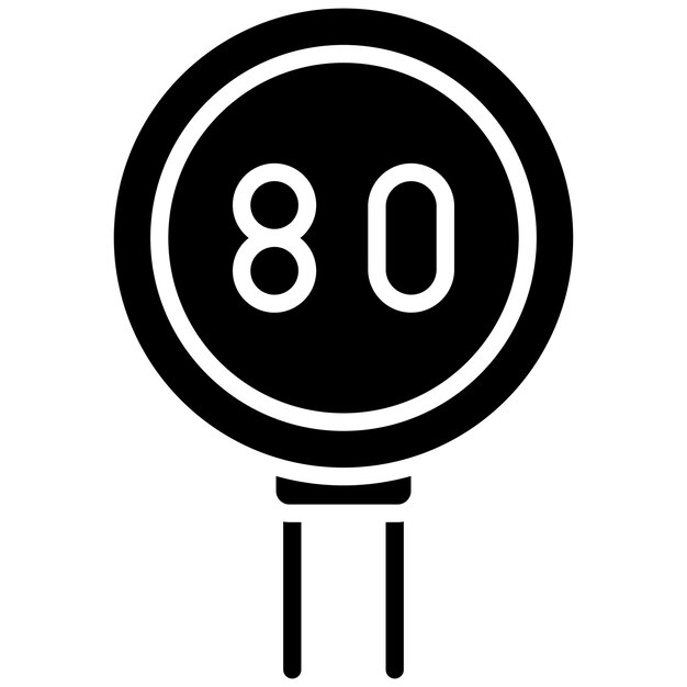 80 Estilo de ilustración del vector del límite de velocidad