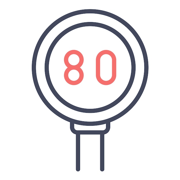 80 Estilo de ilustración del vector del límite de velocidad