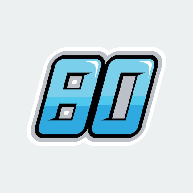 80 números de carreras logo vector