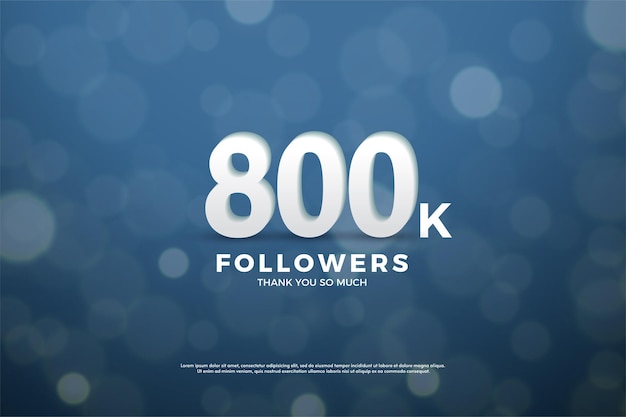 800k seguidores con números y fondo bokeh