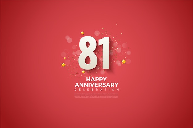 81 aniversario sobre fondo de burbuja pequeña.