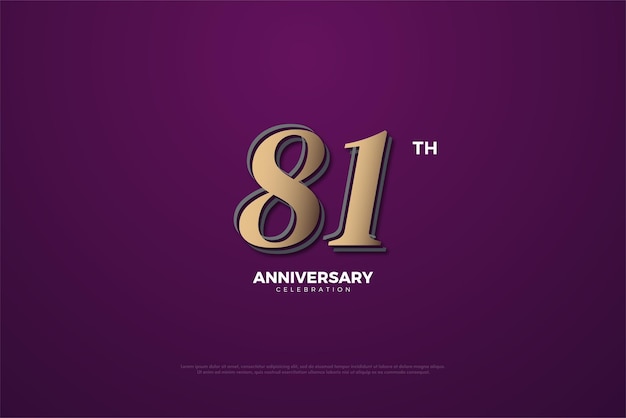 81 aniversario sobre fondo morado.