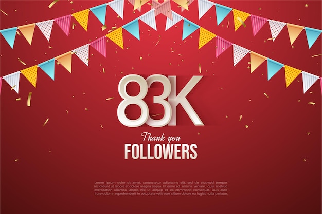 83k seguidores con telón de celebración.