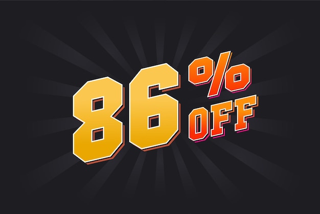 86 por ciento de descuento Especial 86 descuento Venta de gráficos vectoriales de campañas publicitarias