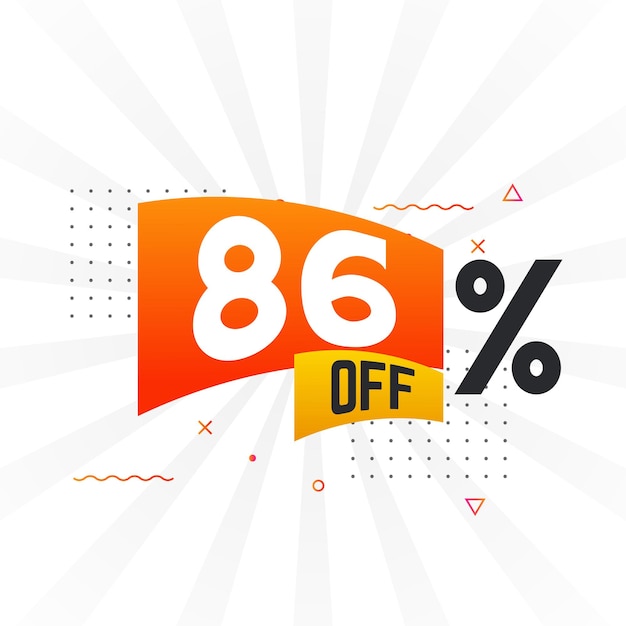 86 por ciento de descuento Especial 86 descuento Venta de gráficos vectoriales de campañas publicitarias