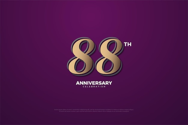 88 aniversario con un diseño simple