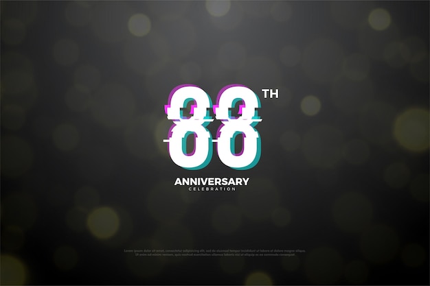 88 aniversario con edición de números planos
