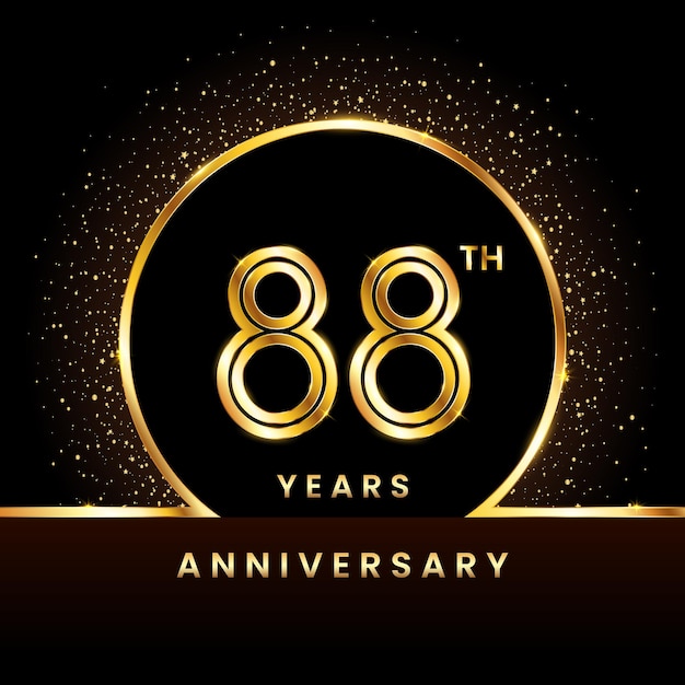 88 aniversario Logo Aniversario diseño de logotipo con ilustración de vector de concepto de doble línea